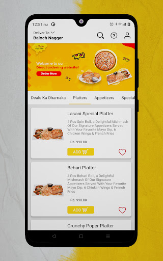 Android application Lasani Pizza Time screenshort