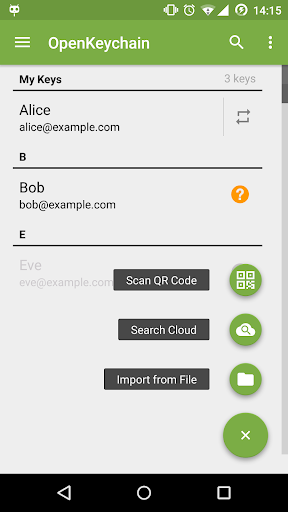 OpenKeychain: Easy PGP Screen 3