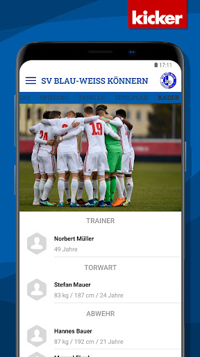 Android application SV Blau-Weiß Könnern screenshort