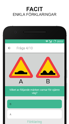 Teoriappen Vägmärken Teoriprov Screen 3