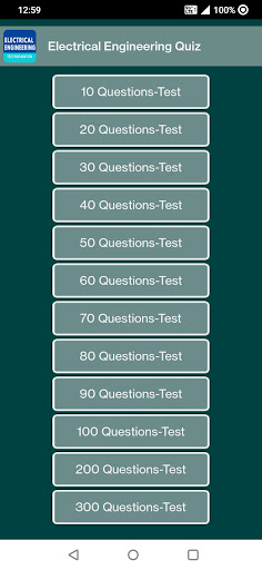 Android application Electrical Engineering Quiz screenshort