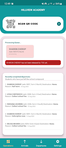 Android application Mzazilink Student Attendance screenshort