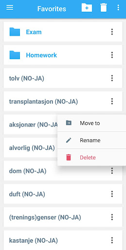 Android application Japanese-Norwegian Dictionary screenshort