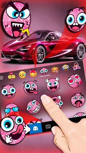 Racing Red Car Keyboard Theme Screenshot 4 - AppWisp.com