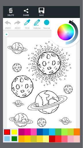 Planet and Space Coloring Book Screen 2