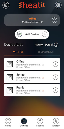 Android application MyHeatit screenshort