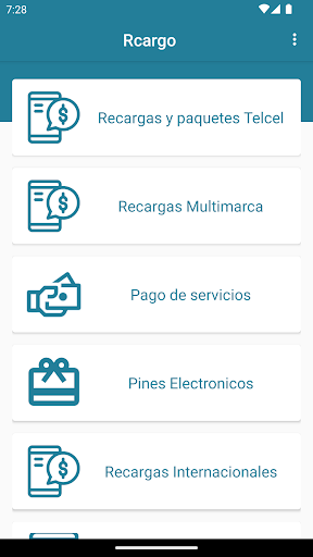 Android application Recargas Rcargo screenshort