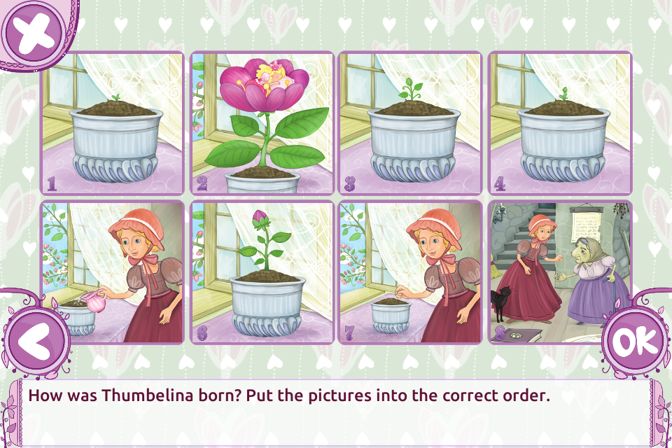 Android application Thumbelina Story and Games for Girls screenshort