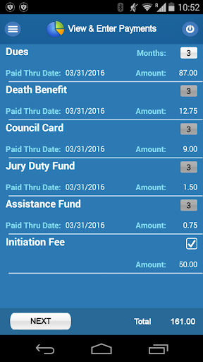 KMR Union Dues Screen 2