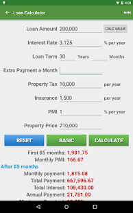 Financial Calculators Screenshot