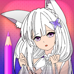 Download Kawaii Anime Girl ColoringBook App Free on PC (Emulator