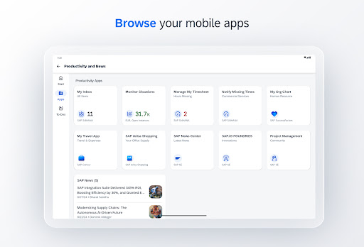 Screenshot of SAP Mobile Start