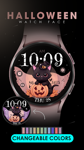 Halloween Cute Cat watch face Screen 3