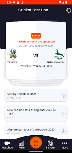 Cricket Fast Line Screen 2