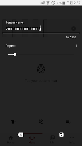 Make your own vibrations. Screen 3