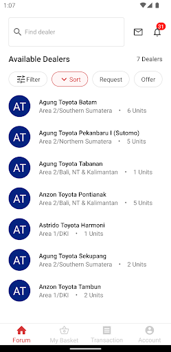 Android application Toyota Stocks Exchange screenshort