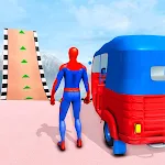 Cover Image of डाउनलोड Superhero Tuk Tuk Auto Rickshaw Stunt Driving Game 1.0.10 APK