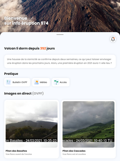 Info Éruption 974 - Alertes Pi