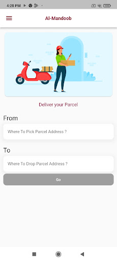 Android application Almandoob Delivery screenshort
