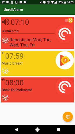UnreliAlarm - Podcast and musi Screen 3