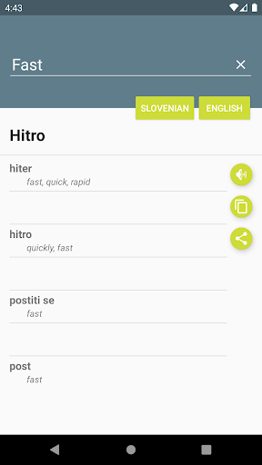 Android application Slovensko-Angleški Slovar screenshort
