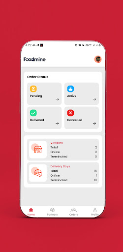 Android application Foodmine Manager screenshort