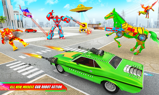 Download Flying Muscle Car Robot Transform v48 (Unlimited Money) Free For Android 2