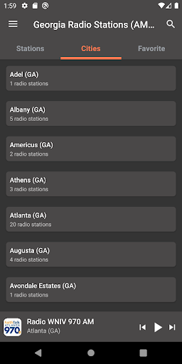 Georgia Radio Stations Screen 2