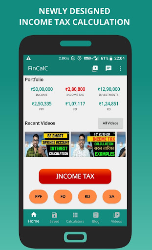 Android application Income Tax Calculator-FinCalC screenshort