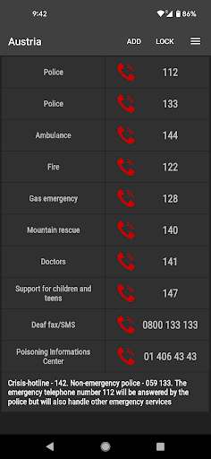 Travel Contacts Screen 3