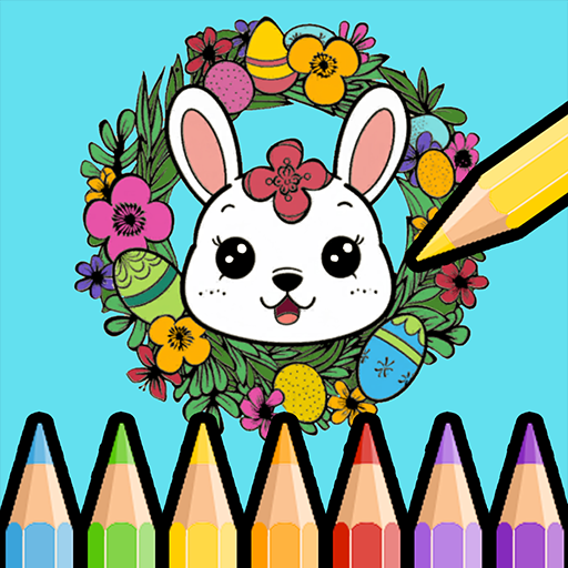 Happy Easter Coloring Book Logo