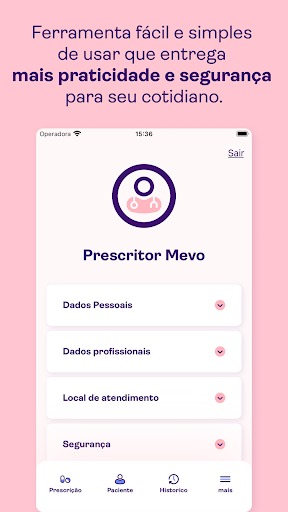 Android application Mevo Profissionais screenshort