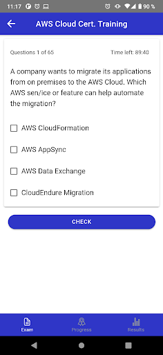AWS Cloud Certification Tests Screen 2
