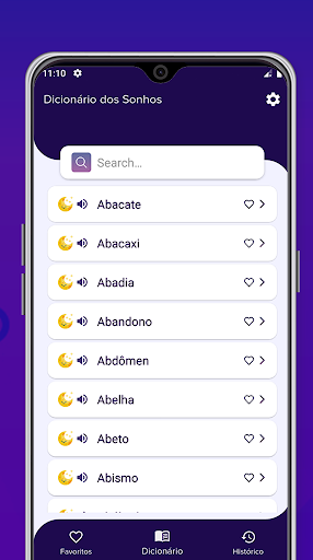 Android application Dicionário dos Sonhos screenshort
