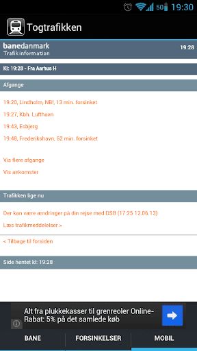Togtrafikken i DK - DSB Screen 2