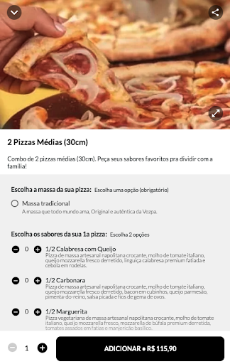 Vezpa Pizzas Screen 3