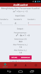 AndKuadrat - Square Root Equation Calculator