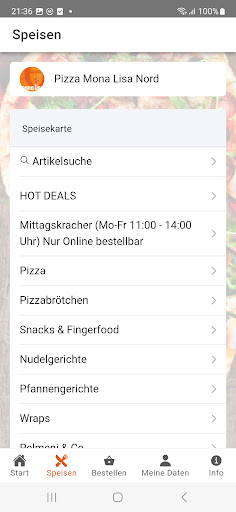 Android application Pizza Mona Lisa screenshort