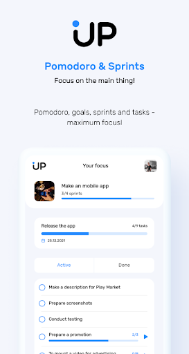 Android application UP Focus — To-Do, Pomodoro screenshort