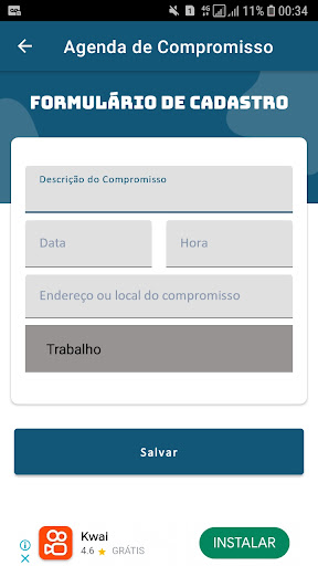 Android application Meus Compromissos screenshort