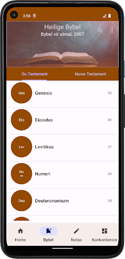Android application ABA 2007 Heilige Bybel screenshort