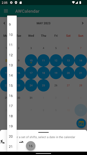 AWCalendar Screen 2
