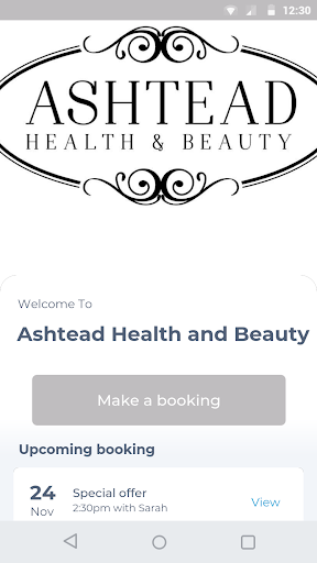 Android application Ashtead Health and Beauty screenshort