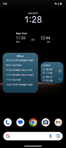 Sun Position, Sunrise & Sunset Screen 2