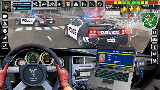 Polizeiauto-Fahrsimulatorspiel