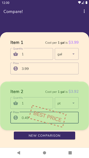 Android application Compare! - Compare prices screenshort