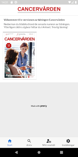 Android application Tidningen Cancervården screenshort