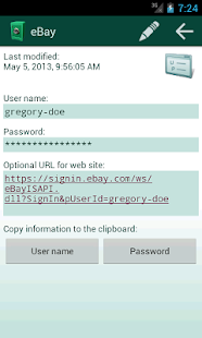 Secret Safe Password Manager Capture d'écran