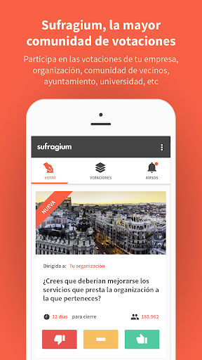 Android application Sufragium, ¡tu voto cuenta! screenshort