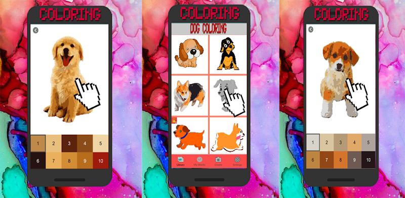 Dog Animal Color Tap Pixel Art